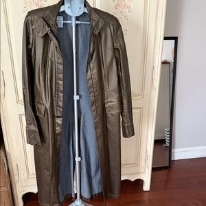DKNY Metallic golden jeans long  Coat SIZE 10